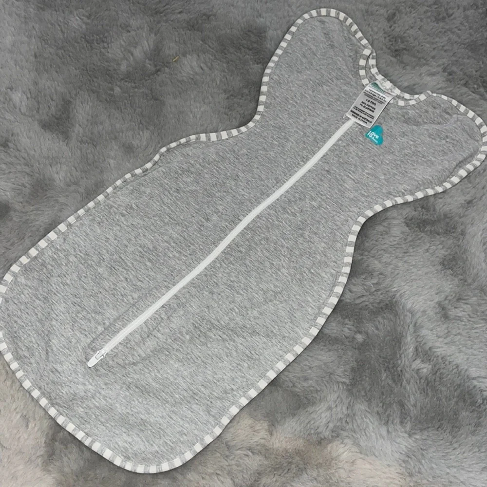 Love to dream Gray Sleep Sack Swaddle with White Trim